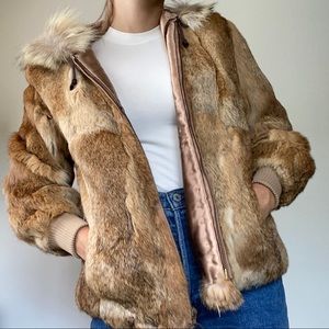 Vintage Hooded Fur Coat